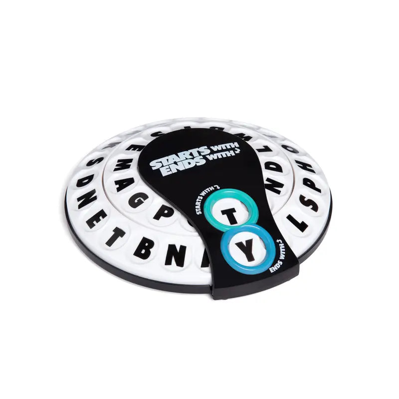 Starts With Ends With by Relatable - The Fast Paced Word Game Your Family Games Collection Has Been Missing. Spin The Letter Wheels and Race to Shout the Word – Includes 1 Spinner Device and 20 Tokens.