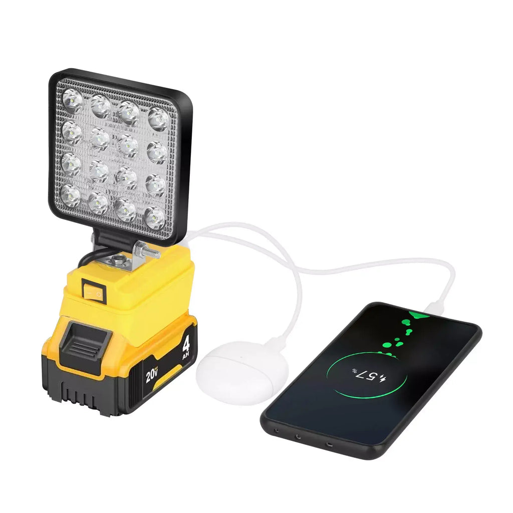 Cordless Led Work Light Compatible with De walt 20V Battery, Portable Flood Light Flashlight [Sold 564 units]
