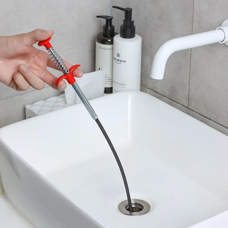 Stainless Steel Sewer Unclogging Tool, 1 Count Portable Reusable Drainage Clogging Remover, Drain Opener, Home Essentials, Cleaning Supplies, Summer Bathroom Supplies