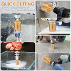 12pcs Diamond Drill Bit Set for Glass, Marble & Stone - 6-35mm Hole Saw Kit with Hand Tools, Granite, Tile, Ceramic#fathersdaygift