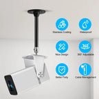 Projector Ceiling Mount Bracket, Adjustable Telescopic Stand with 1/4" Screw Thread, Wall and Ceiling Easy Installation with Screws, Compatible with HY300 Pro, P30, TD80W Mini Projectors and Cameras（1,000+ sold）