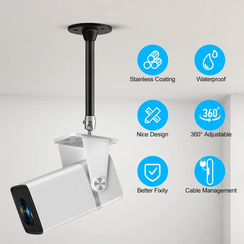 Projector Ceiling Mount Bracket, Adjustable Telescopic Stand with 1/4" Screw Thread, Wall and Ceiling Easy Installation with Screws, Compatible with HY300 Pro, P30, TD80W Mini Projectors and Cameras（1,000+ sold）