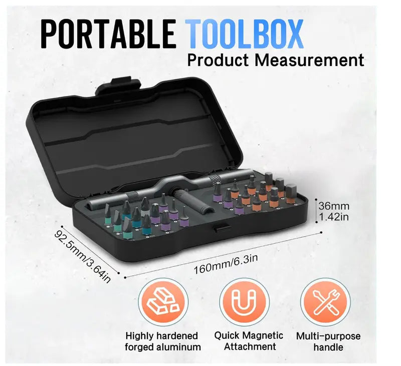 24 in 1 DIY Screwdriver Set,1 Set Switchable Screwdriver Shape Magnetic Screwdriver,Compact and Portable Ratchet Screwdriver Set,Multifunctional Drill Bit Set,Detachable T-shaped Ratchet Handle Hardware,Precision Screwdriver Tool Kit,Home Repair Tool Box