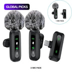 Wireless Microphone, Professional Lapel Mic for iPhone and Android, Wireless Microphone for Video Recording, Teaching, Interviews and Podcasts, Rechargeable Wireless Mic