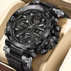 Men's Waterproof Digital Sports Watch with Luminous Dial Alarm Function, Wristwatch Gift with Box, Digital Analog Watch, Water Resistant Watch（1,000+ sold）