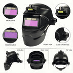Solar Auto-Darkening Welding Helmet with LCD, Safety Welding Mask for Grinding (Tools & Hardware, Soldering Equipment Accessory)