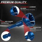 Deburring External Chamfer Tool with Tungsten Carbide Blade, Deburring Drill Bit Attachment, Remove Burrs for Copper Steel Aluminum, Bolt Thread Repair Tool Quick （1,000+ sold）