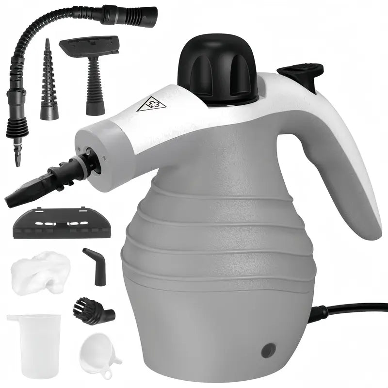 Pressurized Handheld Steam Cleaner, 1 Count Multi-purpose Steamer for Home Use with 9 Attachments To Remove Tough Stains on Car, Upholstery, Grout, Stovetop Handheld Steam Cleaning, Cleaning Tools