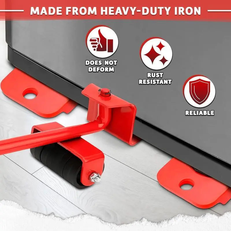 Heavy Duty Furniture Mover Sliders with Wheels + Lifter Set, 360-Degree Rotation Wheels, Easy to Move Heavy Items Like Sofa, Refrigerator, Cabinet  [Sold 986  units]