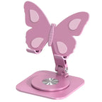 oytutus Multifunctional Aluminium Alloy Butterfly Mobile Phone Holder Stand - 360° Rotate, Compact, Folding, Adjustable Mount for Smartphones, Portable Tabletop Desk Gadgets Selfie Accessory（1,000+ sold）