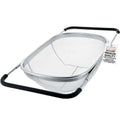 U.S. Kitchen Supply Stainless Steel Colander Strainer - 6-Quart Collapsible Colander with Expandable Rubber Handles - Rectangular Sieve, Fine Mesh Stainless Steel Strainers and Colanders for Kitchen Sold by TCP Global