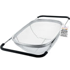 U.S. Kitchen Supply Stainless Steel Colander Strainer - 6-Quart Collapsible Colander with Expandable Rubber Handles - Rectangular Sieve, Fine Mesh Stainless Steel Strainers and Colanders for Kitchen Sold by TCP Global
