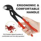 Groove Joint Pliers Set (7 in) – Fast Adjustable V-Jaw Mechanic Tool with Quick Release & Rubber Grip, Pipe Fitting Hand Tool for Home Repair, Plumbing [Sold 476 units]