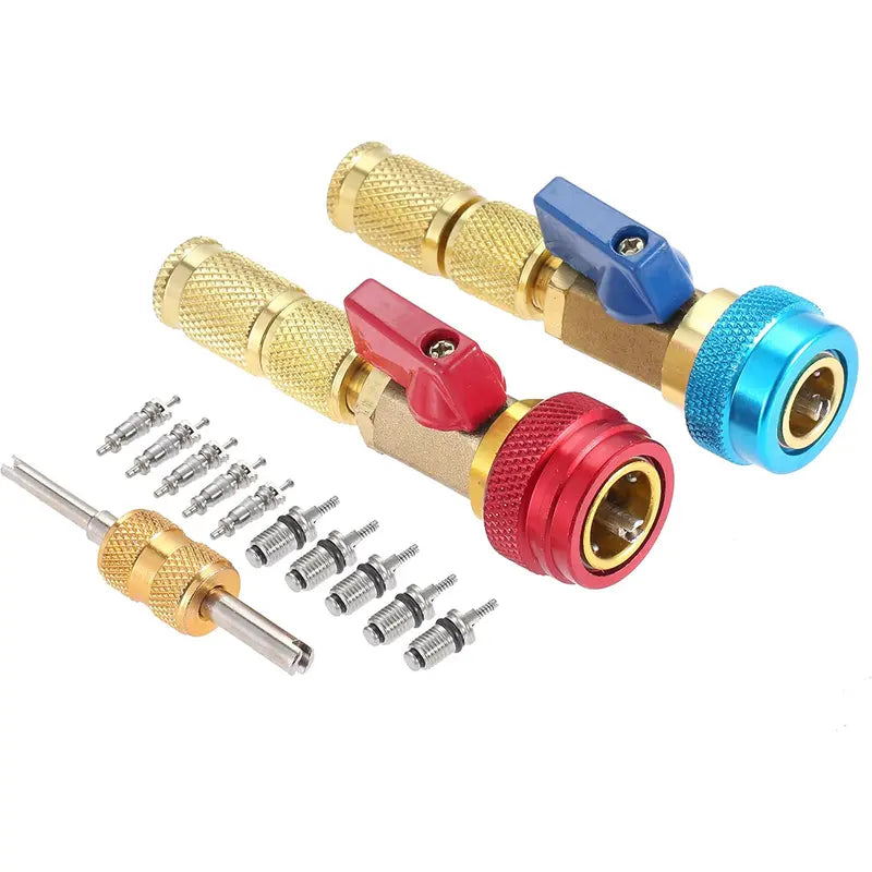 R134A Valve Core Quick Remover Installer, High Low Pressure Valve Core Remover Tools Kit for R13A Refrigerant Air Conditioner System Fathers Day Gifts