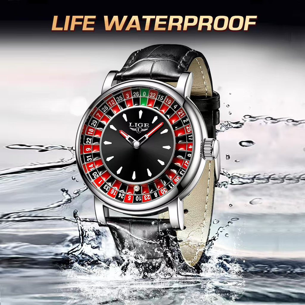 Men's Fashion Round Russian Roulette 12 Zodiac Theme Interactive Quartz Watch, Analog Display, Waterproof Design for Parties and Daily Wear （1,000+ sold）