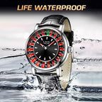 Men's Fashion Round Russian Roulette 12 Zodiac Theme Interactive Quartz Watch, Analog Display, Waterproof Design for Parties and Daily Wear （1,000+ sold）