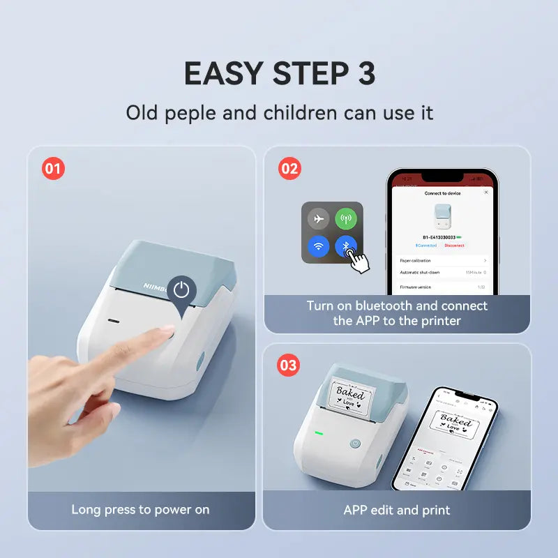 2-Inch Portable Wireless Inkless Thermal Label Maker Sticker Printer, 300dpi HD, Bluetooth App Editing, 1 Roll 2"x1.18" BPA-Free Label, Multiple Templates for Small Business & Home（1,000+ sold）