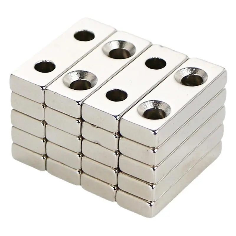 Strong Neodymium Square Magnets, Double Hole Design Magnets, Durable Multi-Application Magnetic Tool for Door, Window, Cabinet, Hardware（1,000+ sold）