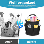 Cleaning Caddy for Cleaning Supplies, 17L Cleaning Supply Caddy with Handle Foldable Cleaning Supplies Organizer Bucket Tool Bag Organizer Cleaning Products Organizers for Home, Garden (Black)v