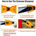 Portable Teeth Chainsaw Sharpener, Proprietary Bar-Mount Chain Saw Fast Sharpening Tool, Fit for 14/16/18/20 Inches 2-Hole Chain Saw Bar, toolupgrade [Sold 347 units]