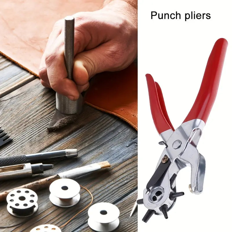 Belt Punch Pliers - Specialty Hand Tool with Smooth Hole Puncher, DIY Tools for Belt Perforation, Home Leather Projects, Father's Day Gift