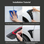 Universal Car Fender Side Vent Cover (2pcs Black TPU Rubber), Adhesive Vinyl Decal Auto Exterior Accessory with Peel-Stick Tape, 3-min No-Tool Fit, Bend-Proof Impact Guard, Glossy Sporty Styling, Shock Absorb  [Sold 948  units]