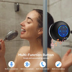 Waterproof Bluetooth Speaker with RGB Lights, IPX4 Rating, Suction Cup, Built-in Mic, Buttons - Plastic Portable Wireless Speakerphone for Phones, Tablets, Bathroom [Sold 1000+ units]
