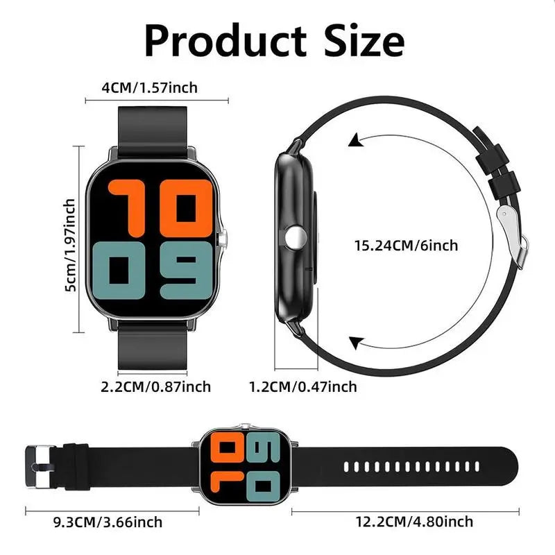 Erun 1.83-Inch HD Smartwatch, Wireless Smart Watch, Sporty Digital Watch, Sports Tracking Smartwatch with Bluetooth Calling and Weather App, Compatible with Android and iOS
