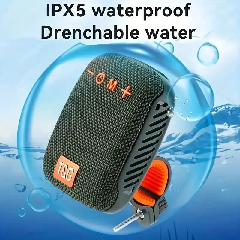 Portable Wireless Bluetooth-compatible Speaker with Handlebar Mount, Waterproof Rechargeable Outdoor Loudspeaker for Cycling, Hiking and Camping （1,000+ sold）