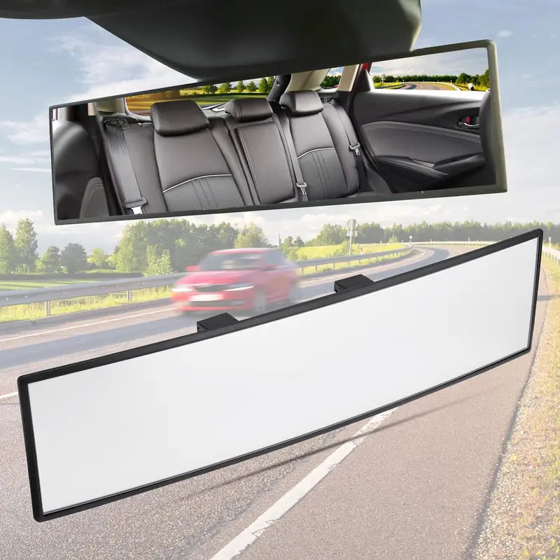 Automotive Rearview Mirror, 11.8x2.76in Wide-Angle Clip-On Car Exterior Accessory - Blind Spot Fix, Fits Many Vehicles, Cars Accessories for Trucks [Sold 684 units]