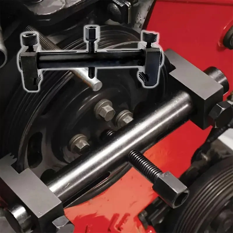 Adjustable Crankshaft & Power Steering Pump Pulley Removal Tool - 2025 Upgraded Design with Adjustable Arms, Heavy Duty Ratchets, Ratchet Combination Wrenches [Sold 386 units]