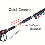 Pressure Washer Extension Wand 10 Pack Power Washer Lance with 5 Atomization Nozzle Tips 1 Gutter Cleaner Attachment Curved Rod for Gutter Roof Drainage Walls Cleaning#Summervibes