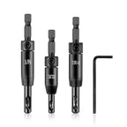 Upgraded Self Centering Drill Bit Set Vix Bits, 3/32" 7/64" 1/8" Center Hinge Drill Bit for 1/4In Hex Shank Drills, Installing Hinge & Drilling Pilot Hole, Ultra-Hard Steel, High-Precision  [Sold 1000+ units]