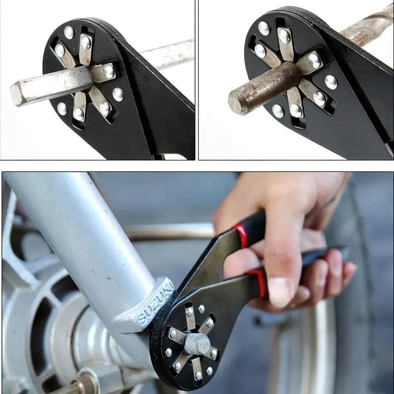 Bionic Self-Adjusting Wrench, Adjustable Wrench, 14-in-1 Multifunctional Universal Wrench with Anti-Slip Handle, High-Torque Portable Tool for Car & Bicycle Repair [Sold 667 units]