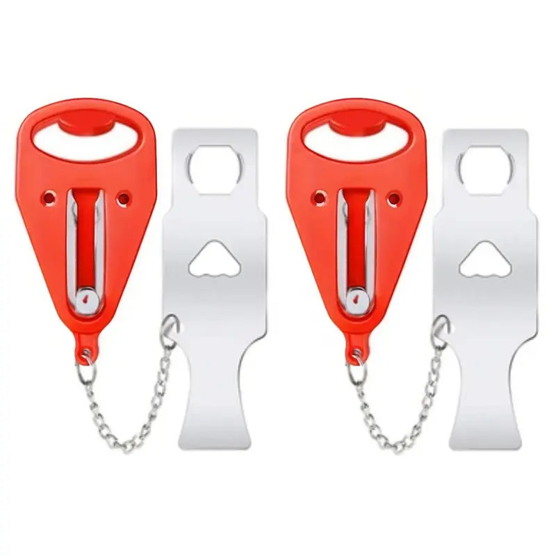 2-Pack Portable Security Lock Set - Sturdy Lock, Industrial-Grade Metal Alloy Hardware, Fits Most Doors, Hotel Room Use, Antitheft, Compact Design, No Permanent Door Marks, Durability and Reliability, Hassle-Free Installation & Operation[Sold 1000+ units]