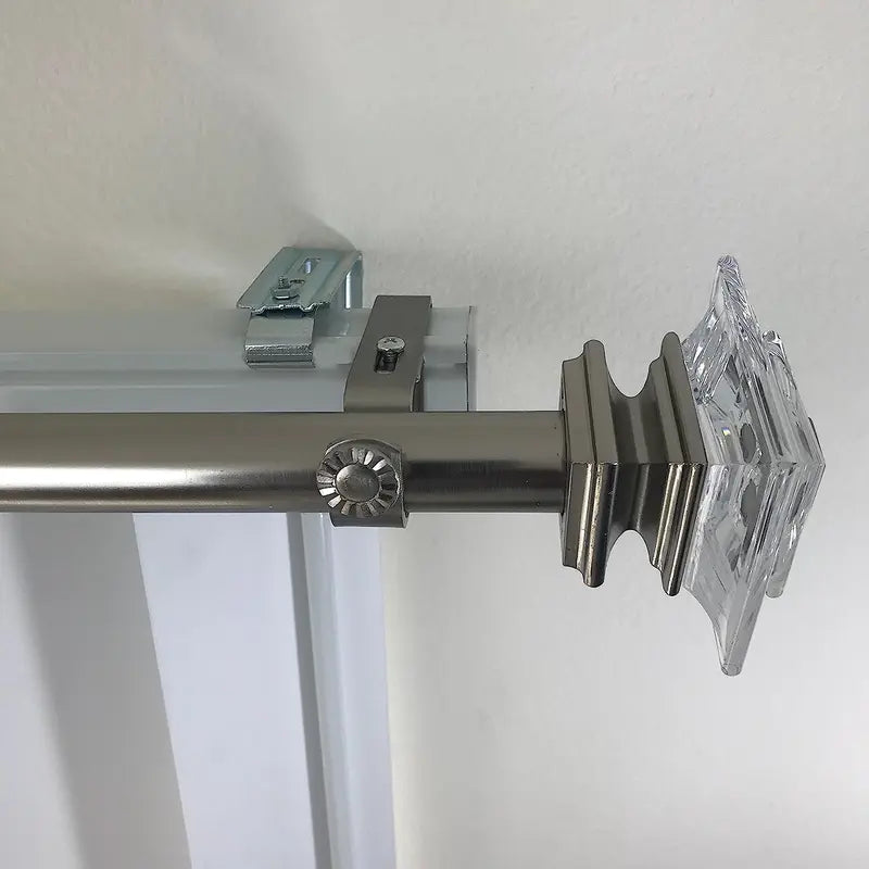 NoNo Bracket - No Drill Curtain Rod Bracket Attachment over Blinds Set of 3 (White) white curtains