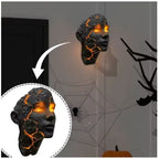 Halloween Broken Mask Wall Lamp Resin Handicraft Art Atmosphere Light Home Decoration Festival Party Decoration Supplies