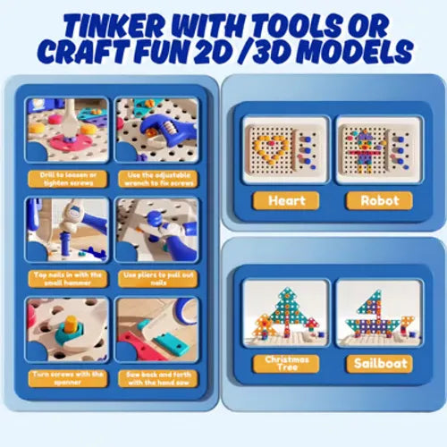 🔥Hippo All-in-one Tool Hub DIY Montessori Tool Box Set
