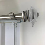 NoNo Bracket - No Drill Curtain Rod Bracket Attachment over Blinds Set of 3 (White) white curtains