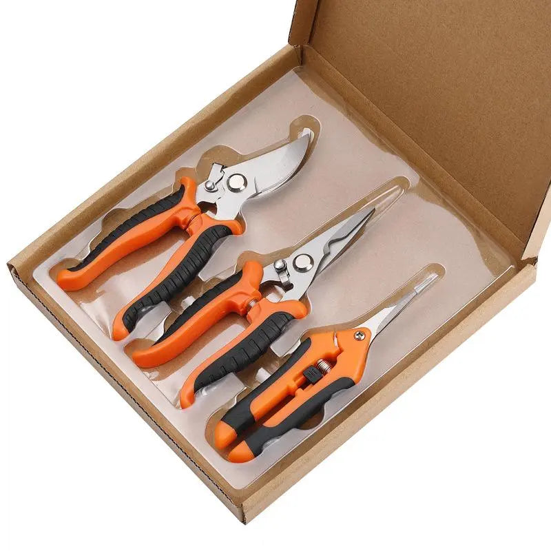 3pcs Multipurpose Heavy Duty Stainless Steel Garden Pruning Shears Set, Gardeners Pruning Tool, Sharp Durable for Fruit Tree Branch Cutting, Limb Branch Cutter, Garden Tools [Sold 611 units]