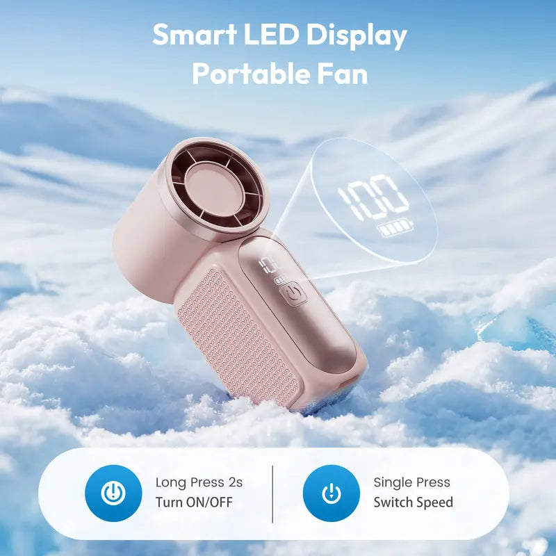GAIATOP HF-18 Super Mini Portable High Velocity , 1-100 Speed Turbo, Digital Display, LED Light, USB Rechargeable, Cool Gadgets for Eyelash Drying, Hot Flashes, Mini Useful Gifts