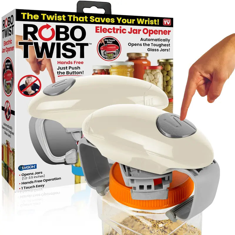 RoboTwist Automatic Jar Opener, Deluxe Accessibility Model with Enhanced Torque, Hands-Free Electric Opener for All Jar Sizes – Ideal for Limited Grip Strength and Easy for Anyone to Use