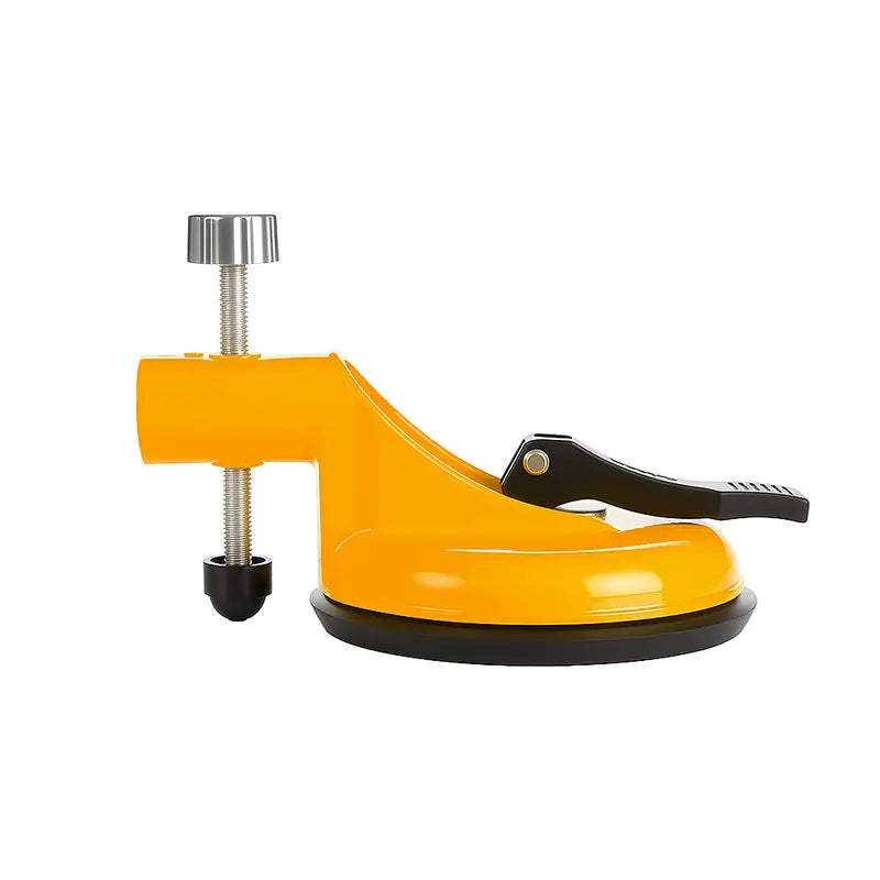Adjustable Height Leveler—Professional countertop leveling tool for smooth surfaces like granite, marble, quartz glass slabs, etc., equipped with vacuum suction cup clamps & rubber tools. Yellow