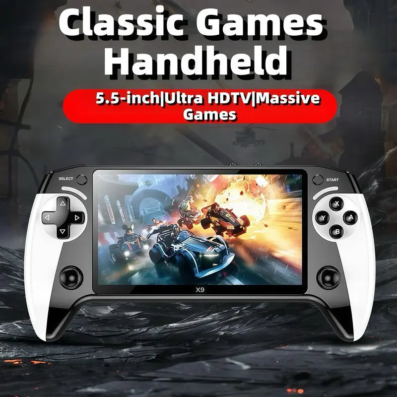 X9 Handheld Game Console, Rechargeable Portable Game Console with Built-in 10 Emulator Games, Handheld Wireless Gaming Console for Home & Travel, Protective #SummerVibes summerwins
