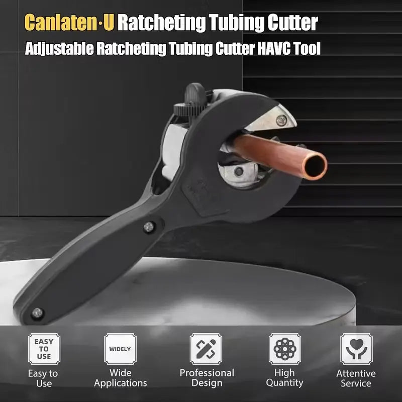 Ratchet Pipe Cutter Tool, Ratcheting Pipe Cutter, One Hand Quick Cutting, Cuts Stainless Steel Copper Aluminum, Suitable for Home Work, 5/16-1-1/8 Inch, Hardware, Hand Tools