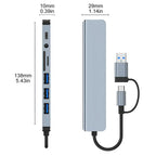 8-in-1 USB C Hub with HDMI Splitter, 4 USB Ports, USB-C, TF/SD Reader, 3.5mm Audio - USB Extender for Laptop, Tablet, Phone Accessory, for MacBook Pro/iPad Pro/iPhone 15/Laptop/More [Sold 641 units]