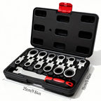 12-in-1 Interchangeable Head Ratcheting Wrench Set,8-19mm Flex Head for Tight Spaces,Mechanic Tool Set,Father's Day Gift for Dad
