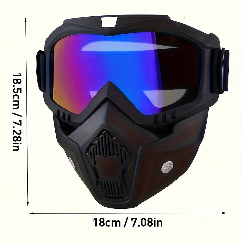 A Full-face Goggle with Anti-fog High-definition Lenses, a Detachable and Adjustable Ski Mask, and a Comfortable Handyman mask Sponge Pad - Made of Plastic Yard Work