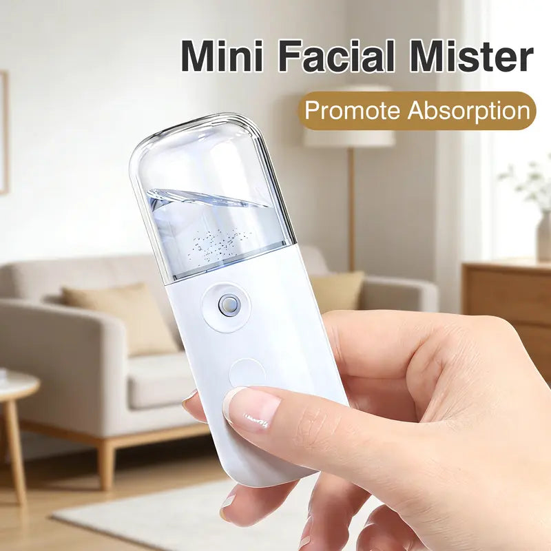 Nano Mist Sprayer - Portable Cool Mist Facial Moisturizer, Mini Facial Tools for Dry Skin Hydration, Personal Care Appliances (White)（sold：1589）