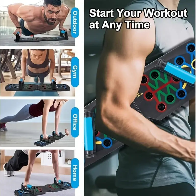 【Upgraded Version】 Push up Board, Push-up Board Training Set,28 Holes Home Push-up Training Board, Pull Bar, Chest Muscle Abdominal Muscle Training Equipment for Men & Women, Fitness Enthusiasts, Upper Body Strength, Portable Design, Ab Workout Machine